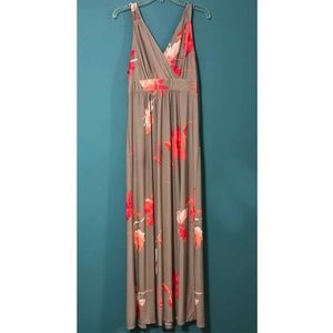 🛍Apt. 9 Comfy Stretch Vibrant Floral Taupe Dress
